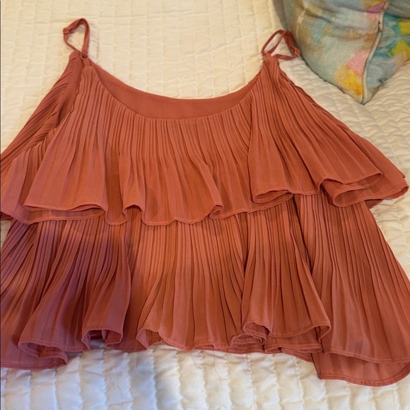 Women's Pleated Layered Top - apricot color - Picture 5 of 5